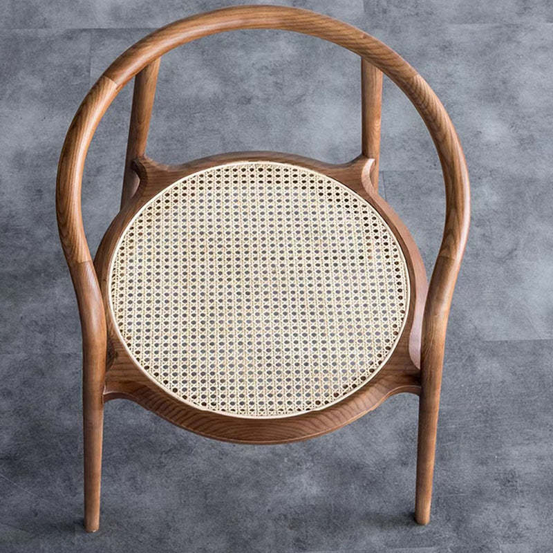 Chinese Ash Wood Rattan Dining Chair