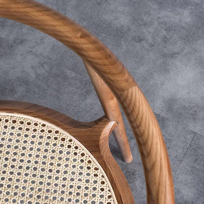 Chinese Ash Wood Rattan Dining Chair
