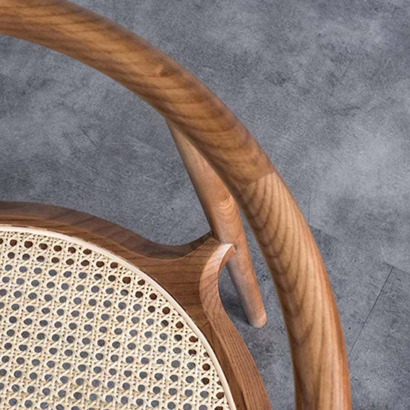 Chinese Ash Wood Rattan Dining Chair