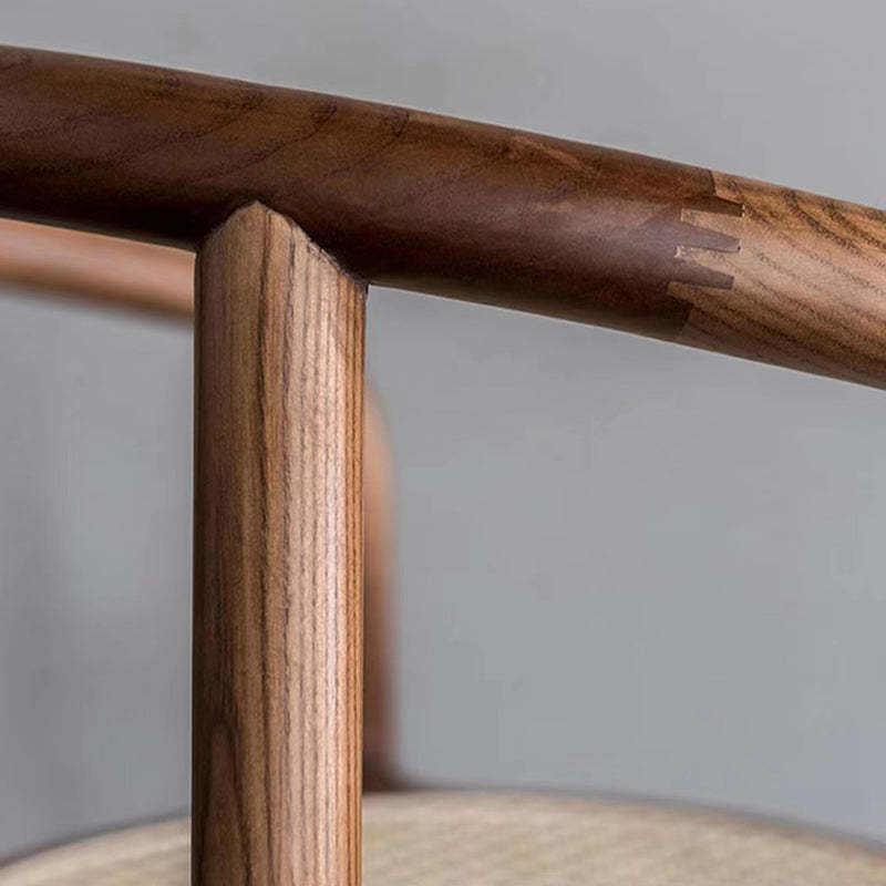Chinese Ash Wood Rattan Dining Chair