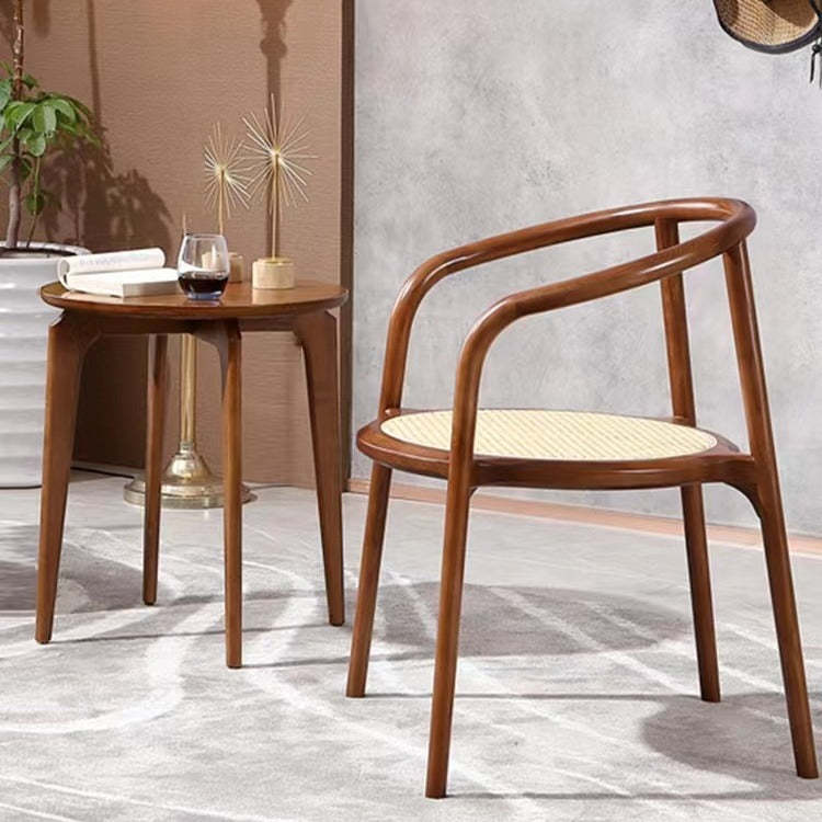 Chinese Ash Wood Rattan Dining Chair