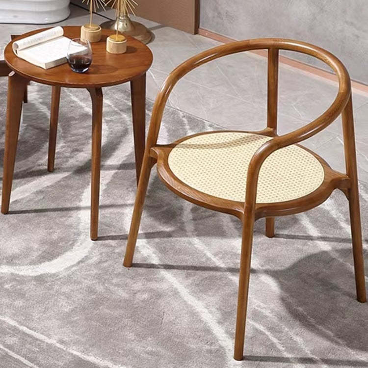 Chinese Ash Wood Rattan Dining Chair