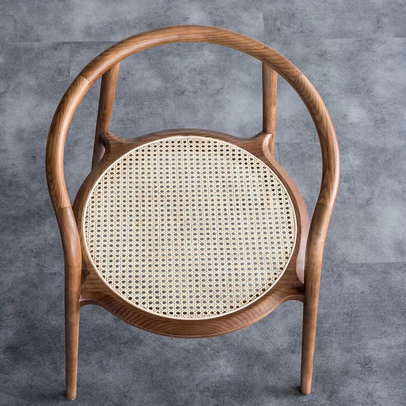 Chinese Ash Wood Rattan Dining Chair