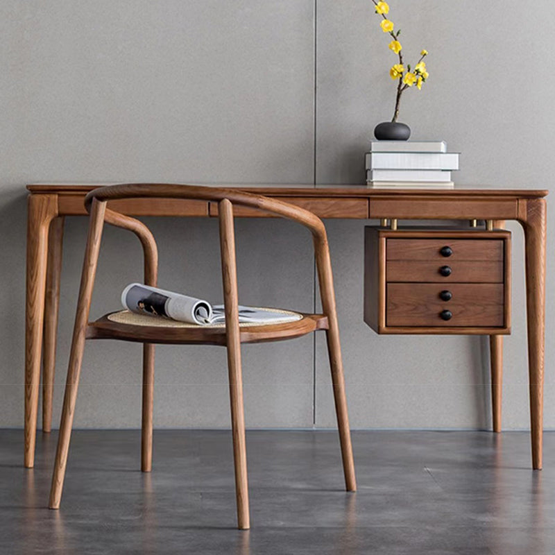 Chinese Ash Wood Rattan Dining Chair