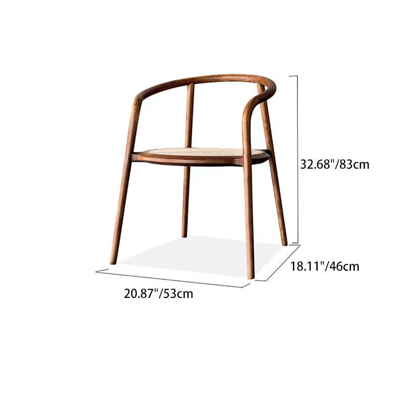 Chinese Ash Wood Rattan Dining Chair