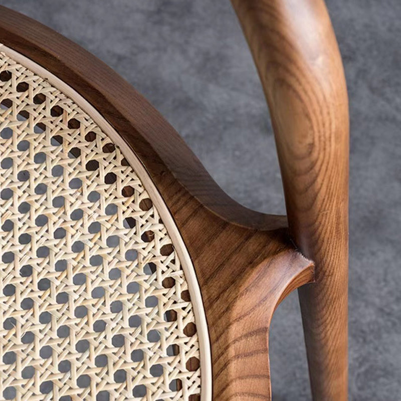 Chinese Ash Wood Rattan Dining Chair