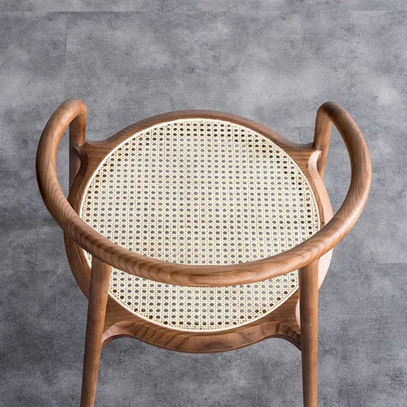 Chinese Ash Wood Rattan Dining Chair