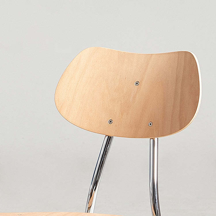 Minimalist Steel Faux Plank Dining Chair