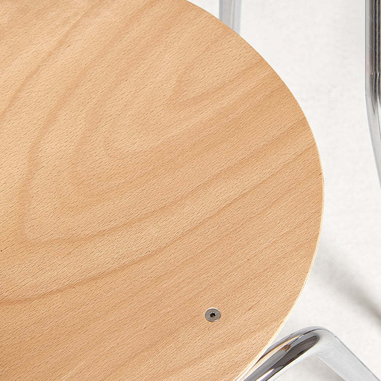 Minimalist Steel Faux Plank Dining Chair