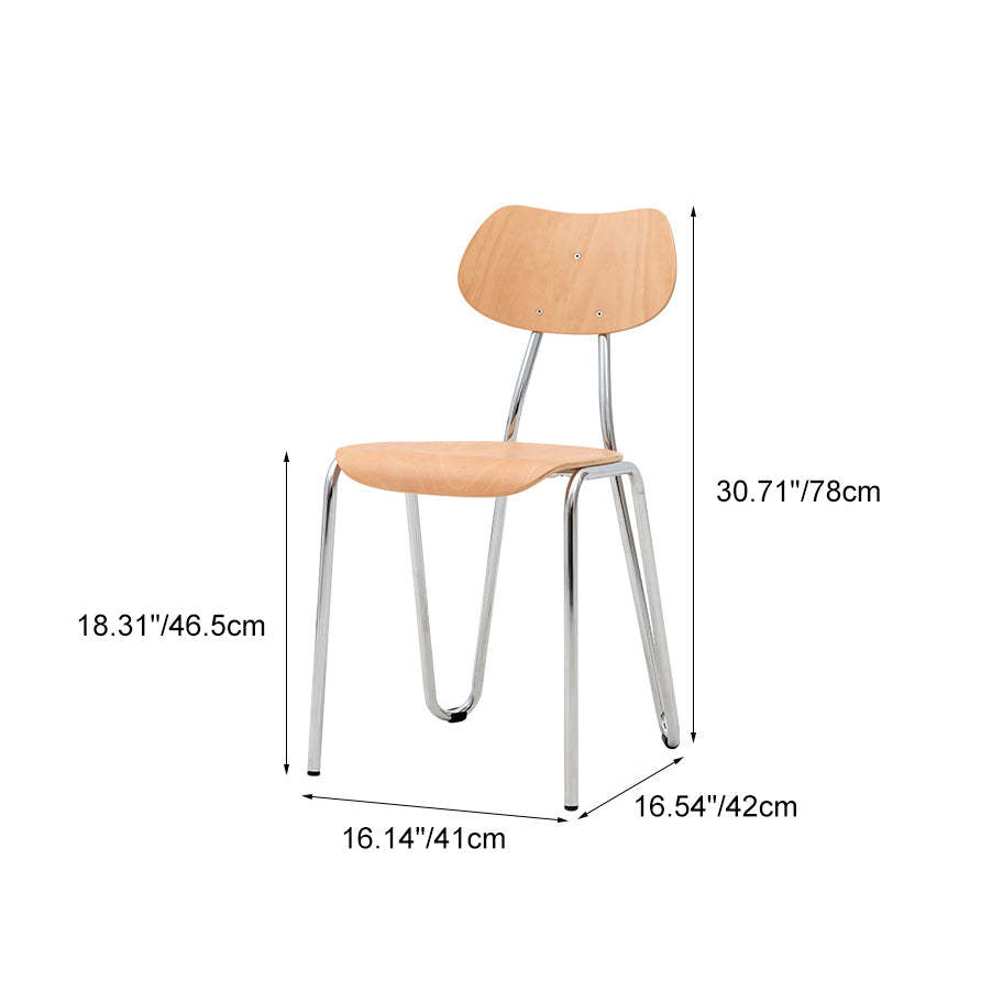 Minimalist Steel Faux Plank Dining Chair