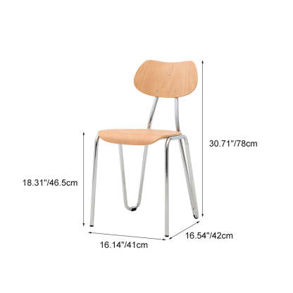 Minimalist Steel Faux Plank Dining Chair