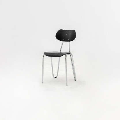Minimalist Steel Faux Plank Dining Chair