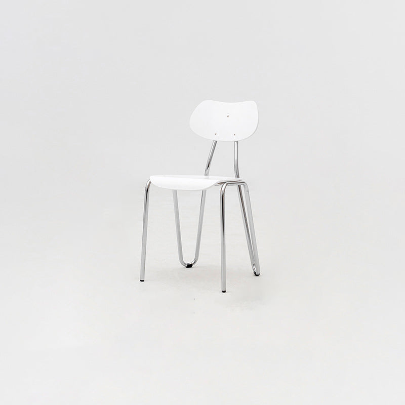 Minimalist Steel Faux Plank Dining Chair