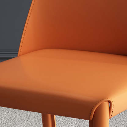 Nordic Upholstered Leather Steel Dining Chair — Gray
