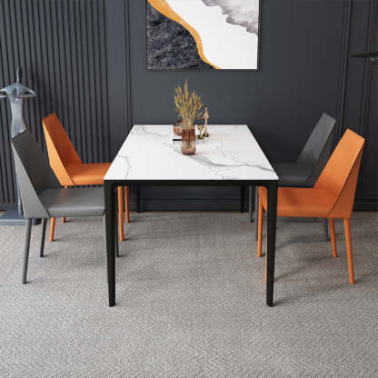 Nordic Upholstered Leather Steel Dining Chair