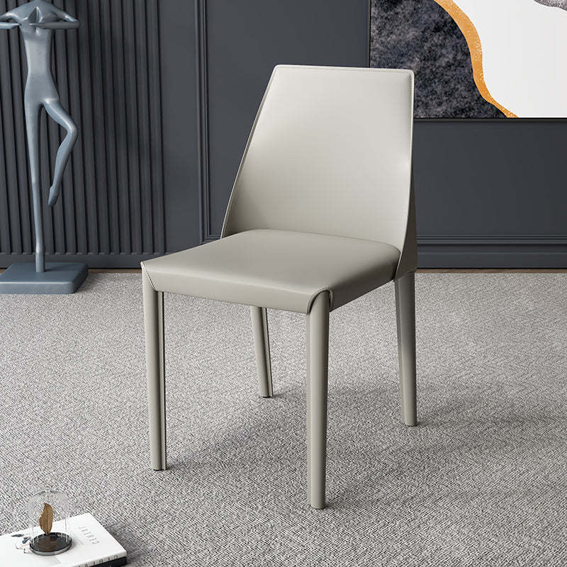 Nordic Upholstered Leather Steel Dining Chair