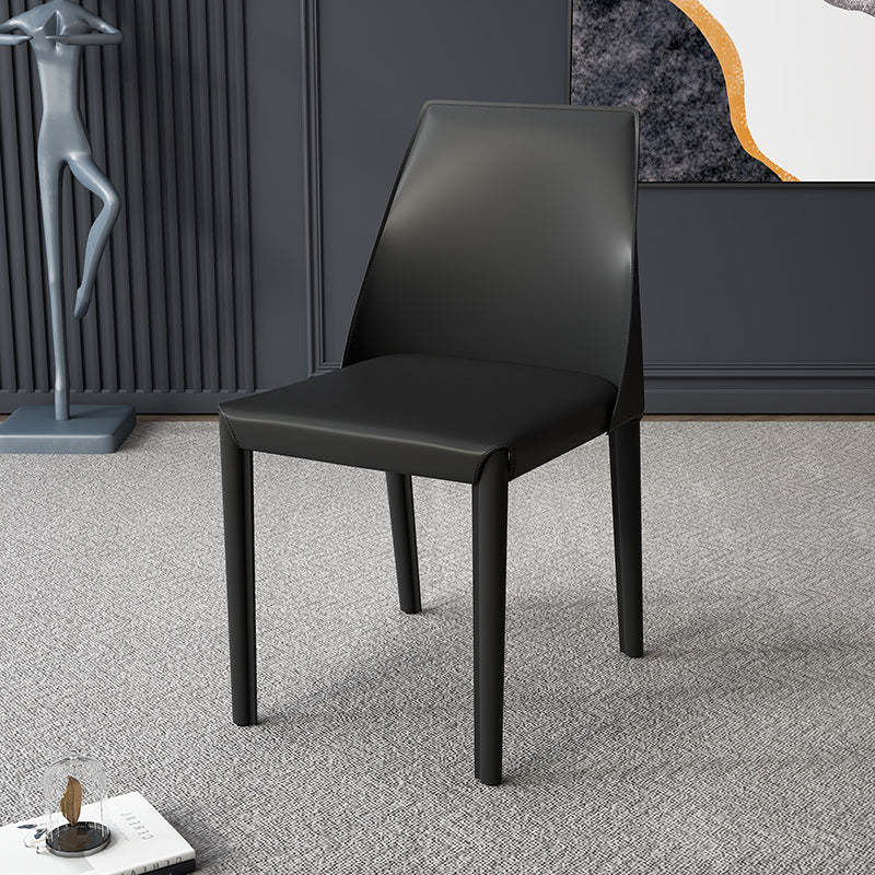 Nordic Upholstered Leather Steel Dining Chair