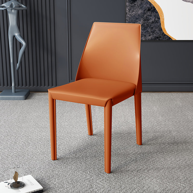 Nordic Upholstered Leather Steel Dining Chair