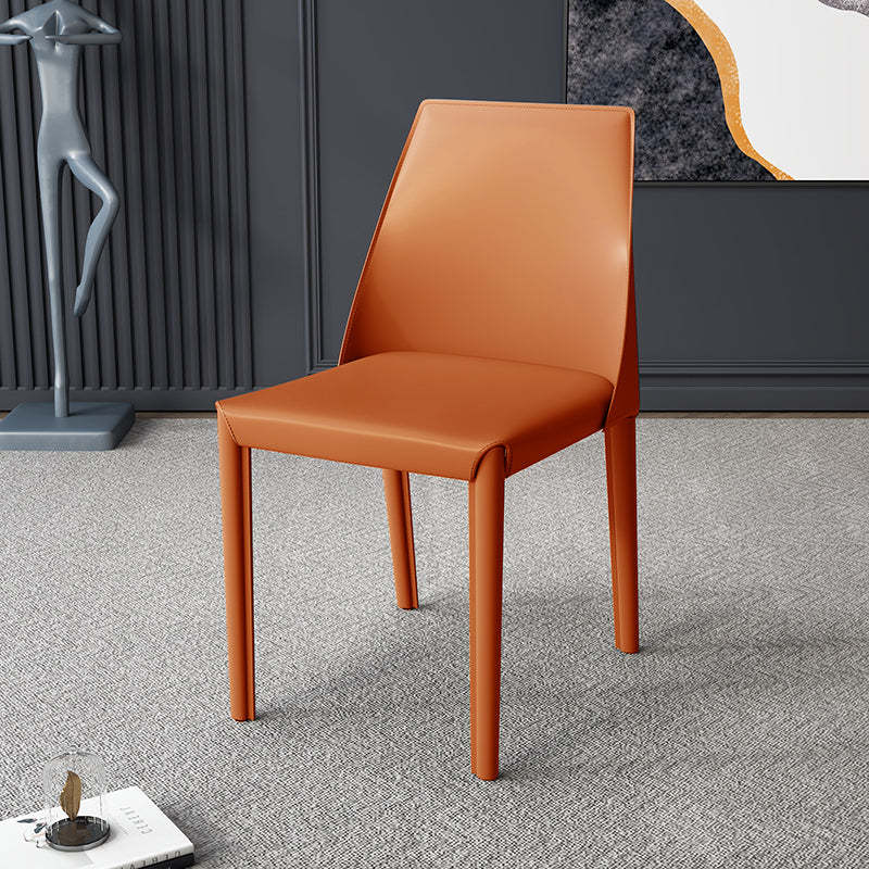Nordic Upholstered Leather Steel Dining Chair