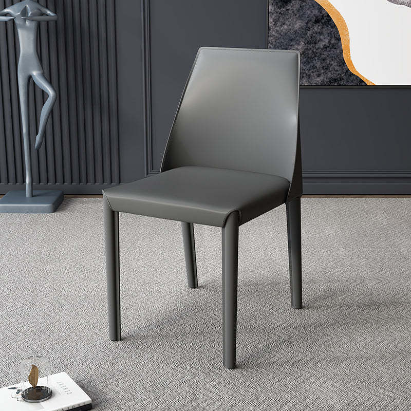 Nordic Upholstered Leather Steel Dining Chair
