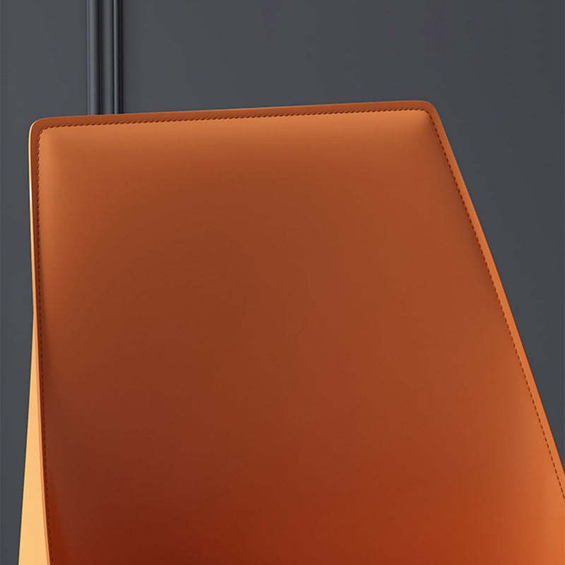 Nordic Upholstered Leather Steel Dining Chair — Black