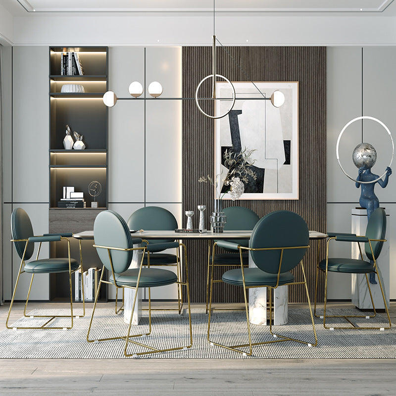 Nordic Upholstered Leather Titanium Dining Chair