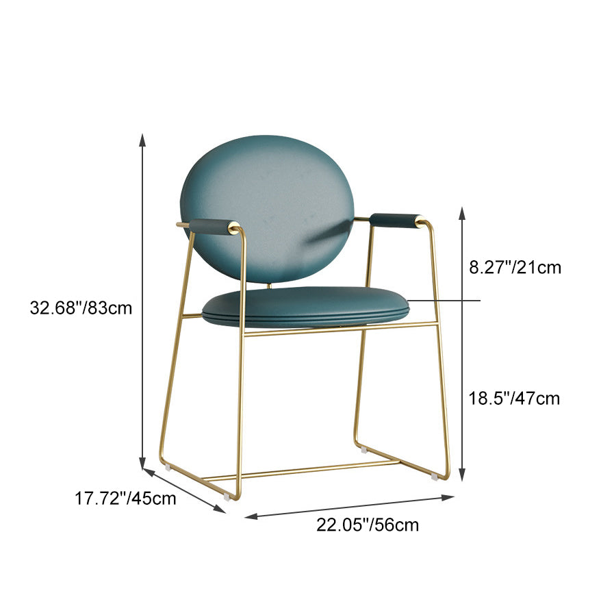 Nordic Upholstered Leather Titanium Dining Chair