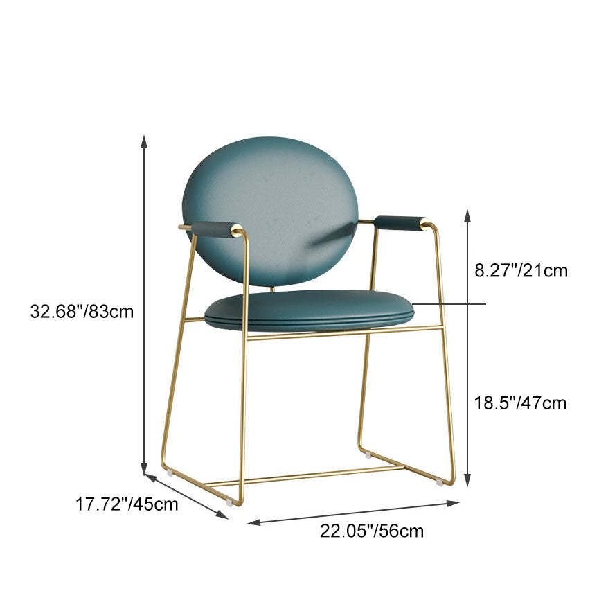 Nordic Upholstered Leather Titanium Dining Chair