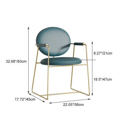Nordic Upholstered Leather Titanium Dining Chair