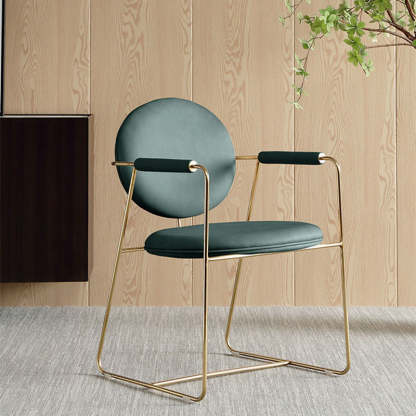 Nordic Upholstered Leather Titanium Dining Chair