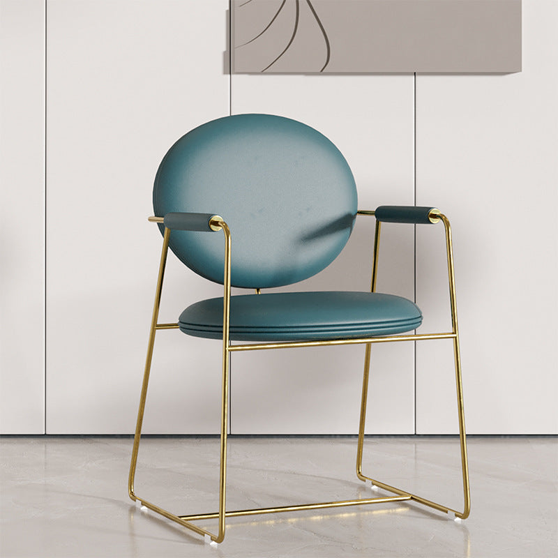 Nordic Upholstered Leather Titanium Dining Chair — Green