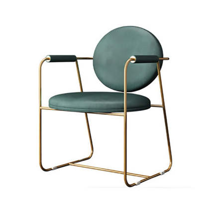 Nordic Upholstered Leather Titanium Dining Chair