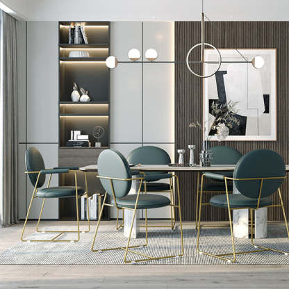 Nordic Upholstered Leather Titanium Dining Chair