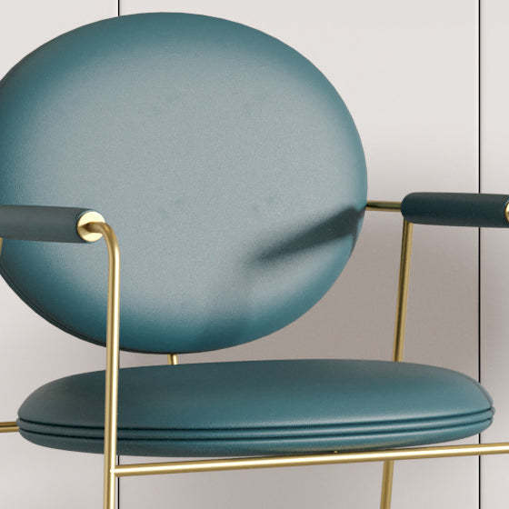 Nordic Upholstered Leather Titanium Dining Chair
