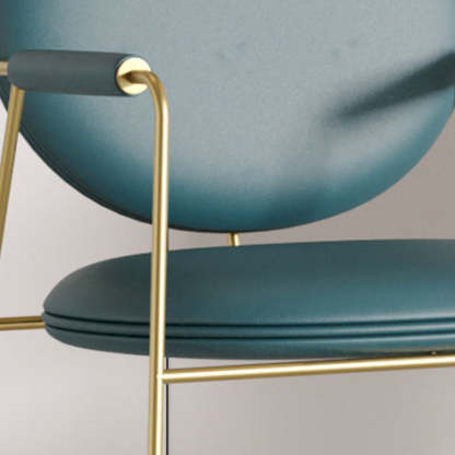 Nordic Upholstered Leather Titanium Dining Chair