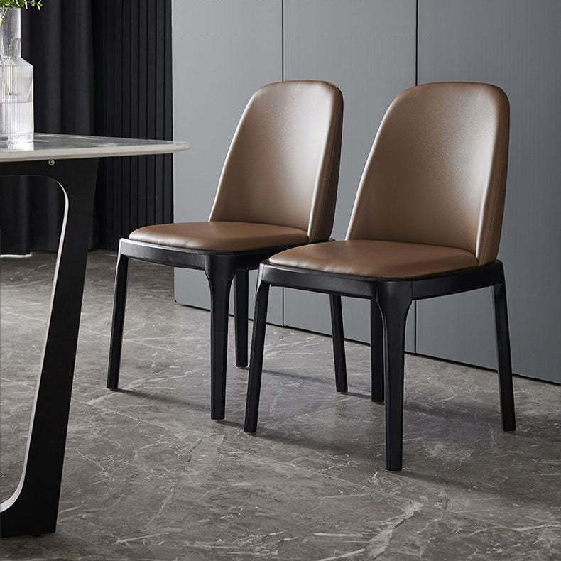 Nordic Upholstered Leather Wood Dining Chair