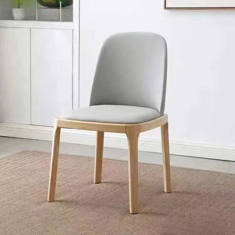Nordic Upholstered Leather Wood Dining Chair