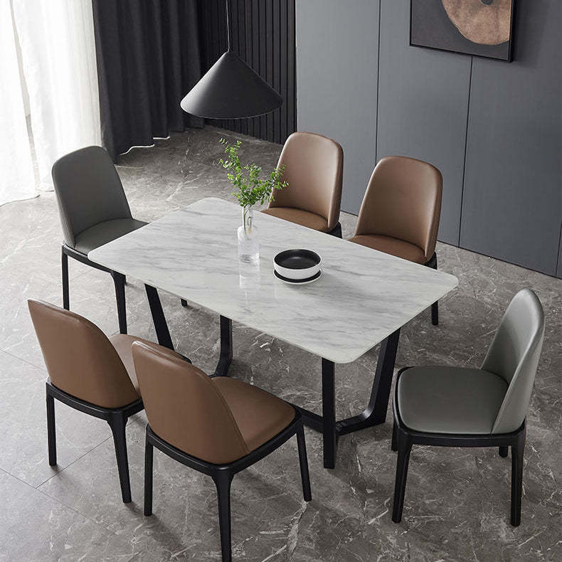 Nordic Upholstered Leather Wood Dining Chair