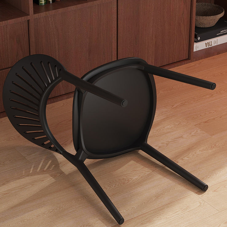 Nordic Plastic Scalloped Dining Chair — Khaki