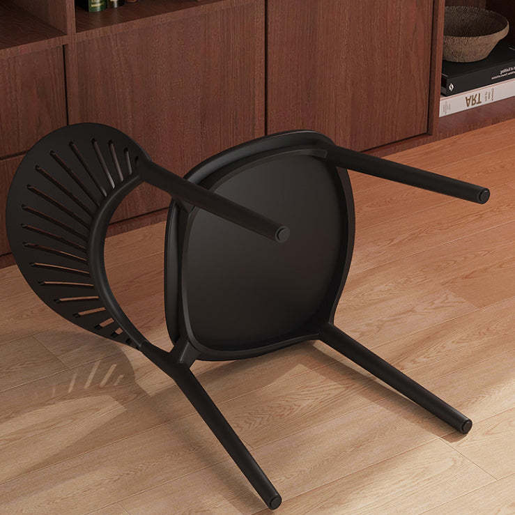 Nordic Plastic Scalloped Dining Chair — Khaki