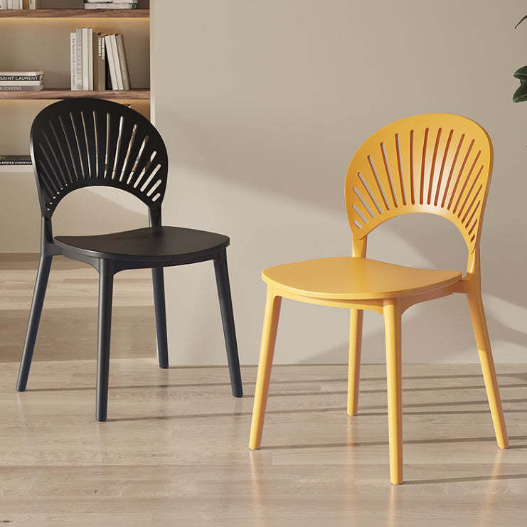 Nordic Plastic Scalloped Dining Chair — Black