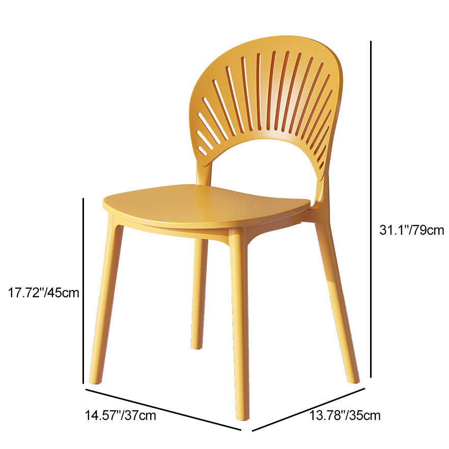 Nordic Plastic Scalloped Dining Chair — Green