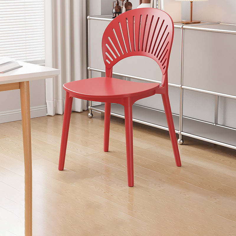 Lighom nordic scalloped red dining chairs & benches in glass