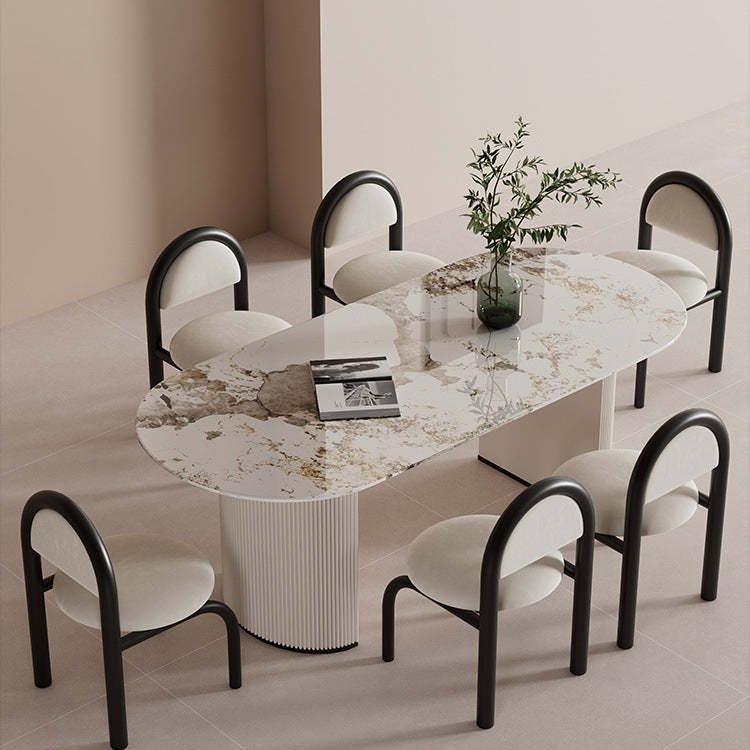 Nordic Upholstered Velvet Metal Dining Chair