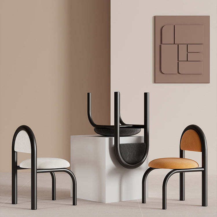 Nordic Upholstered Velvet Metal Dining Chair
