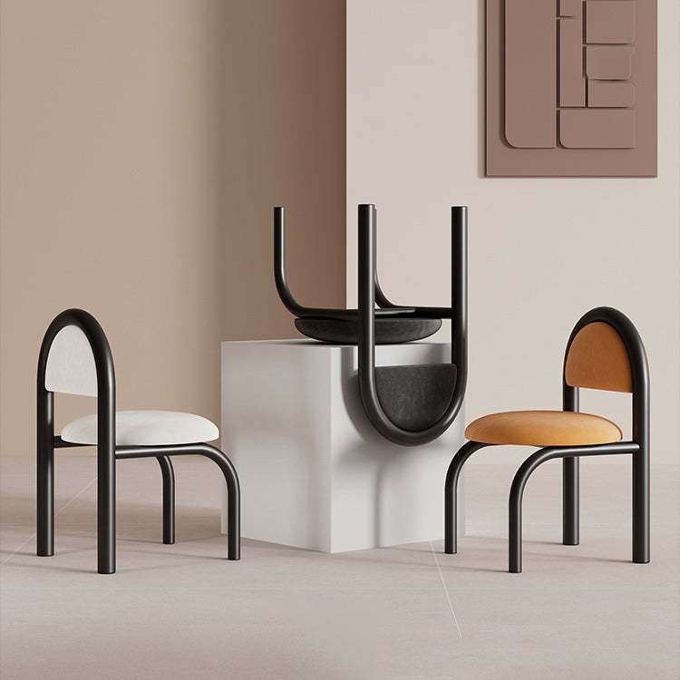 Nordic Upholstered Velvet Metal Dining Chair
