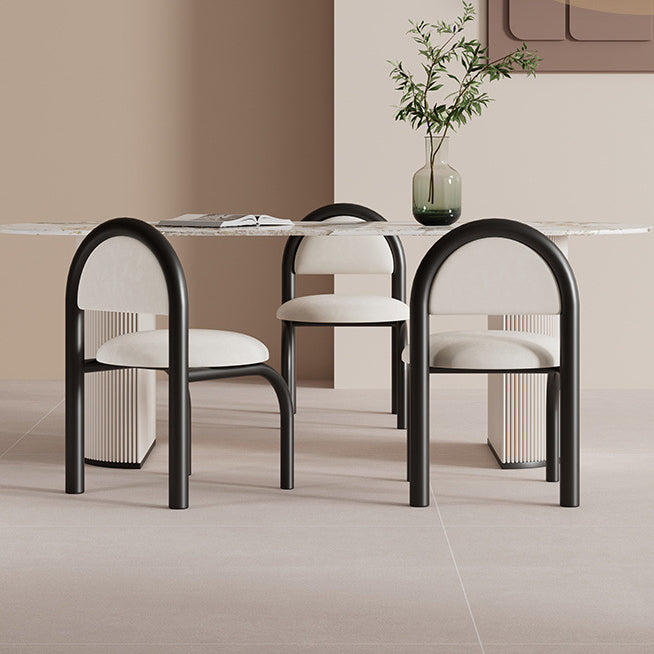 Nordic Upholstered Velvet Metal Dining Chair