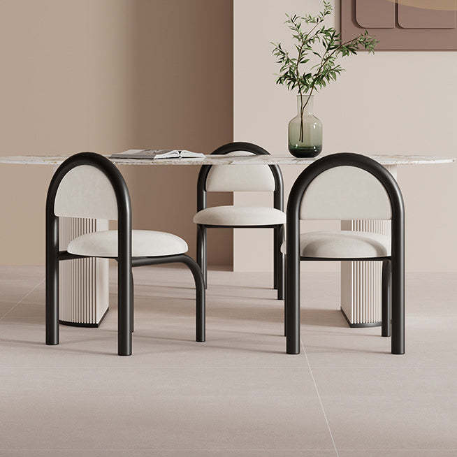 Nordic Upholstered Velvet Metal Dining Chair