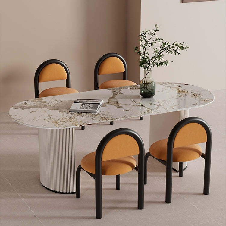 Nordic Upholstered Velvet Metal Dining Chair