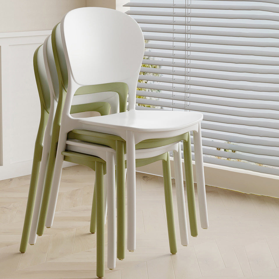Minimalist Plastic Dining Chair — Khaki